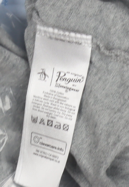 Original Penguin Men's Grey Short Sleeve T-Shirt Small
