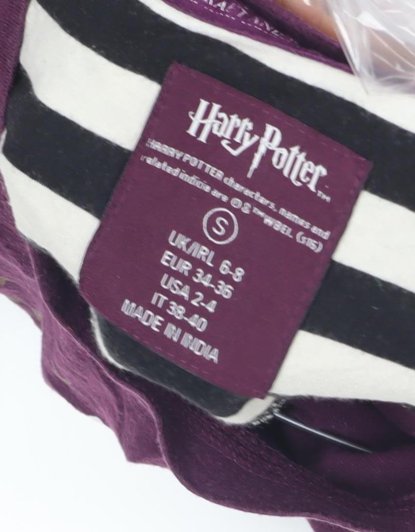 Harry Potter Womens Purple Hogwarts T-Shirt Size S