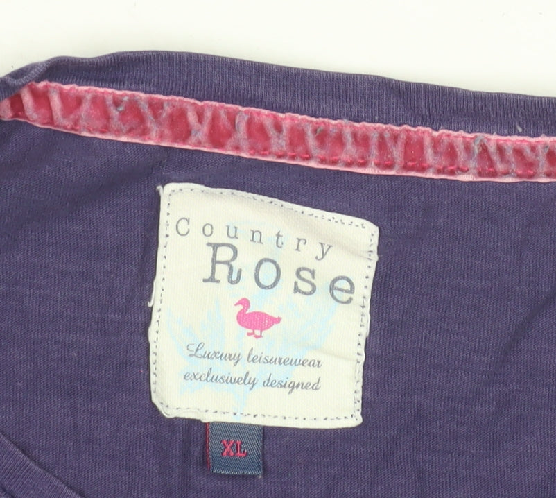 Country Rose Women's Purple XL Floral T-Shirt