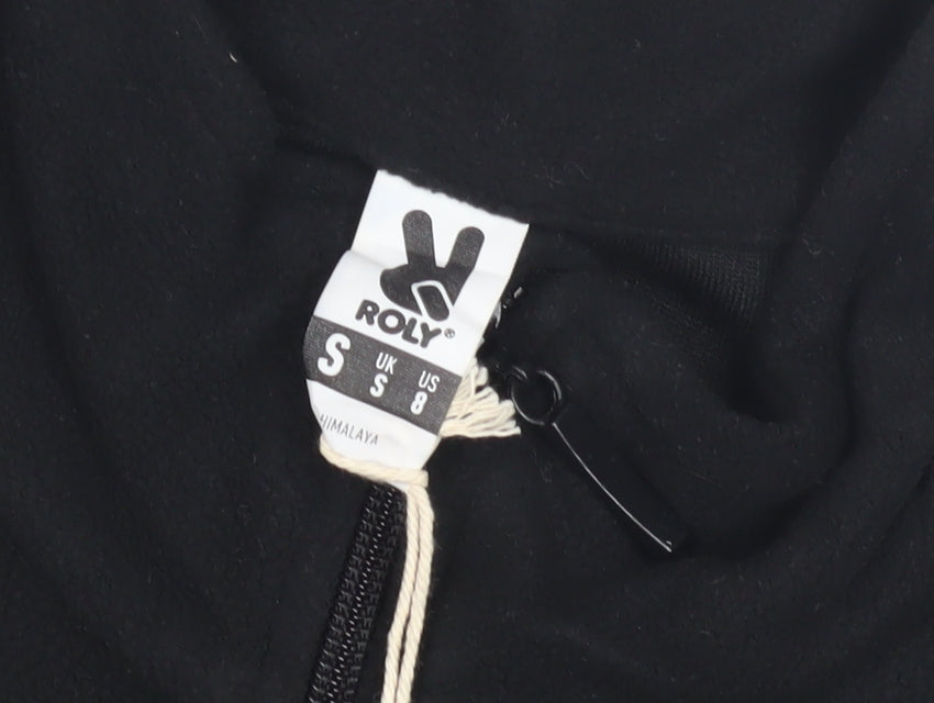 Roly Men's Black Fleece 1/4 Zip Sweatshirt, Size S