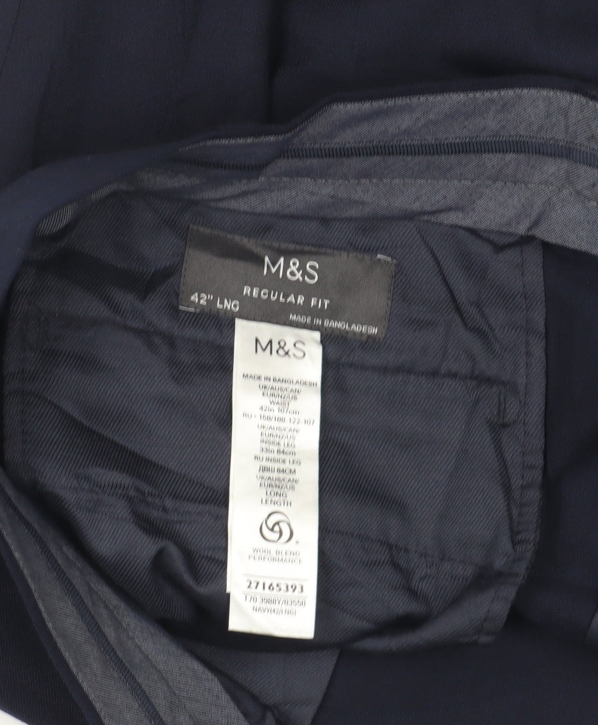 Marks & Spencer Men's Blue Dress Pants, Size 42