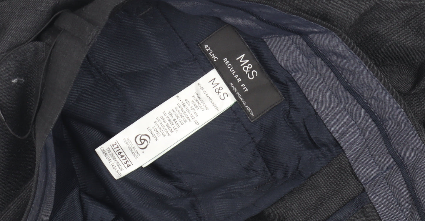Marks & Spencer Men's Grey Dress Pants, 42