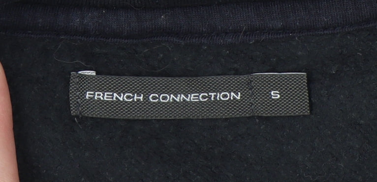 French Connection Women's Full Zip Black Hoodie Size S