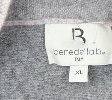 Benedetta B Women's Grey Cardigan XL 3/4 Sleeve