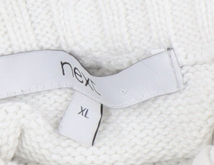Next Women's White High Neck Star Pullover Jumper XL