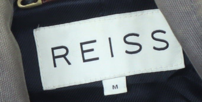 Reiss Men's Grey Cotton Jacket M Casual Mid-Length
