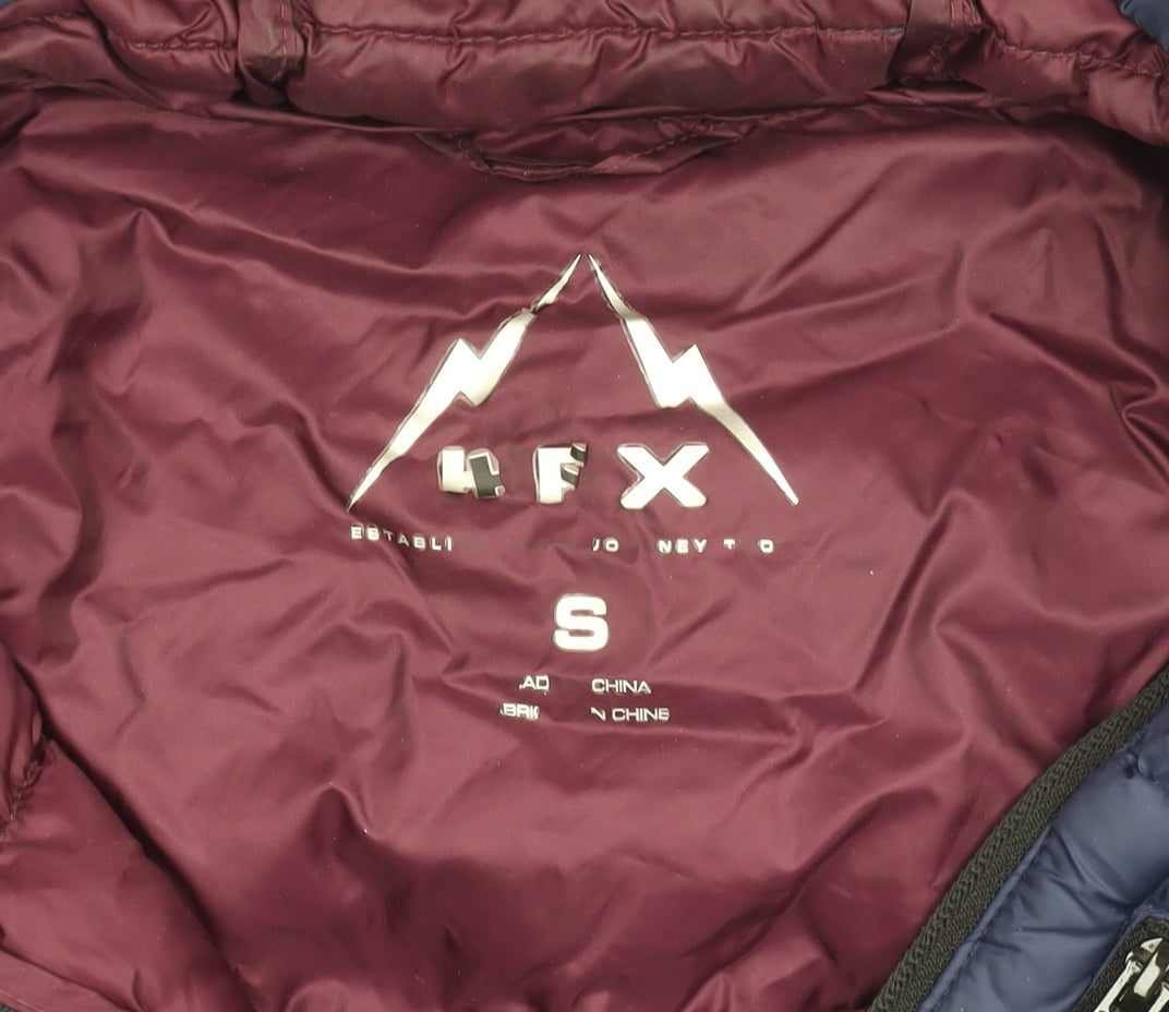 HFX Women's Blue Puffer Jacket S Hooded Zipped Pockets