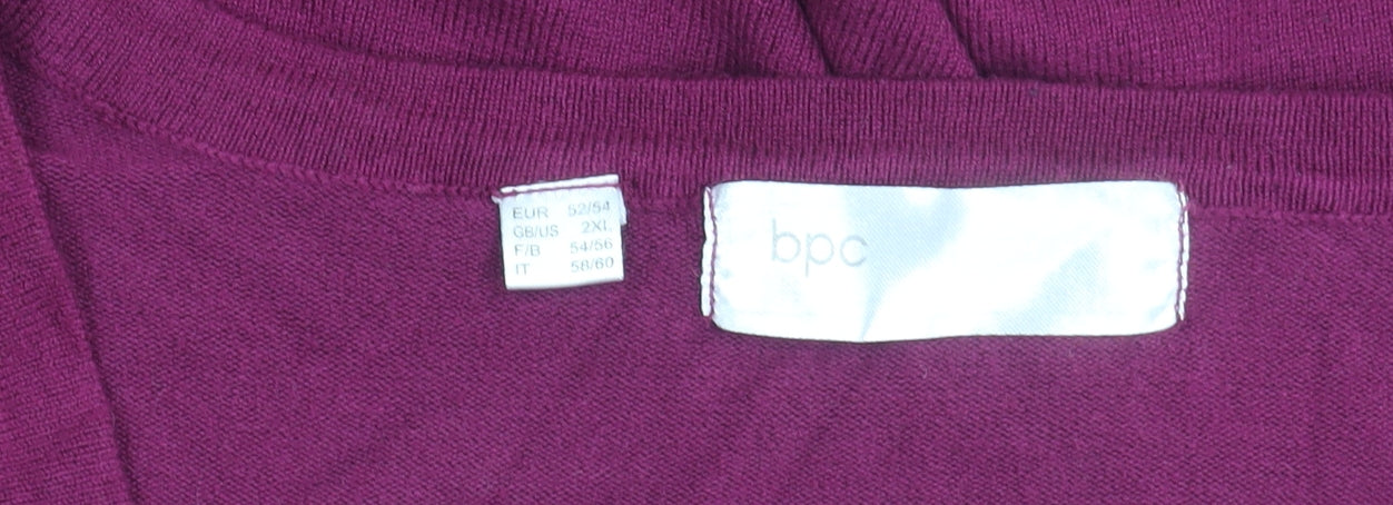 Bonprix Women's Purple Open Front Cardigan 2XL Long Sleeve