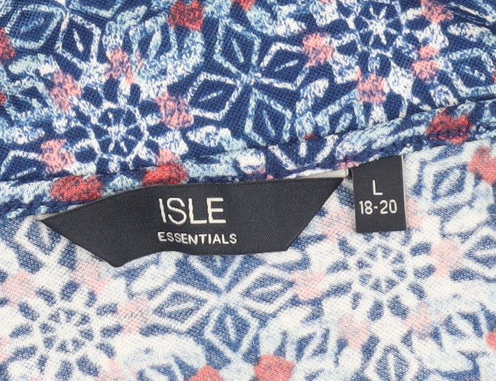 Isle Essentials Women's Geometric Top, L 18-20 - Multicoloured