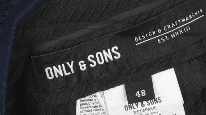 Brand and care label for Only & Sons Blue Trousers Men's, size 48