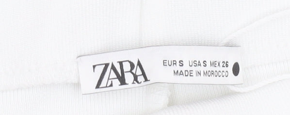 Zara Women's White Straight Trousers - Size S