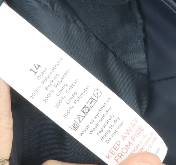 Bonmarché Women's Blue Rain Coat Size 14 Long Hooded