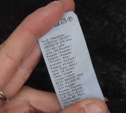 River Island Women's Black Wool XS Winter Jacket