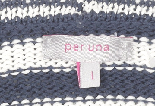 Per Una Women's Multicoloured Striped Open Front Cardigan L