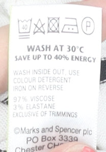 Marks & Spencer Women's Ivory Striped Jumper Size 14