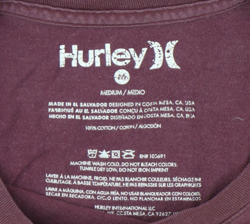 Hurley Men's Red Medium Crew Neck T-Shirt