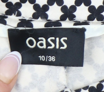 Oasis Women's Black Argyle Trousers Size 10