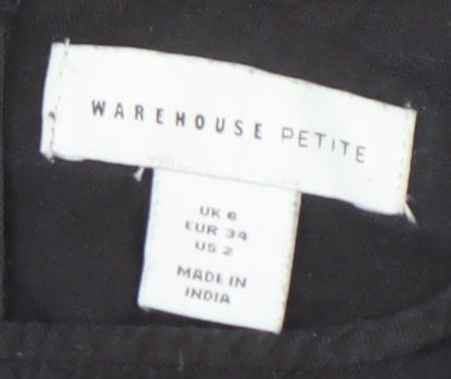 Warehouse Women's Black & Yellow Petite Dress, Size 6