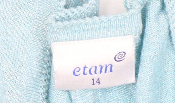 Etam Women's Blue Cardigan V-Neck Size 14