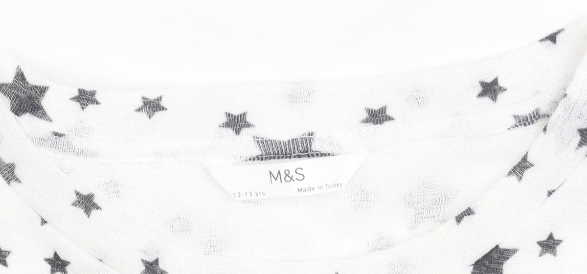 Marks & Spencer Girls White Star Dress 12-13 Years