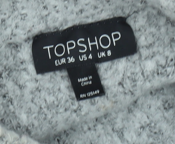 Topshop Women's Multicoloured Roll Neck Jumper Size 8