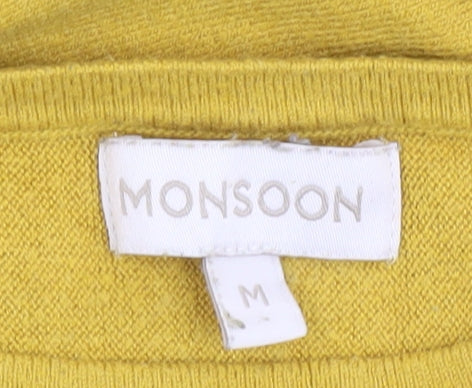 Monsoon Women's Yellow Tunic Jumper 3/4 Sleeve M