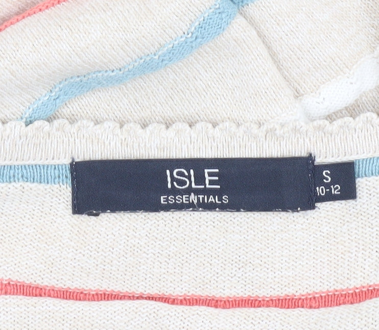 Isle Essentials Women's Beige Striped Pullover S