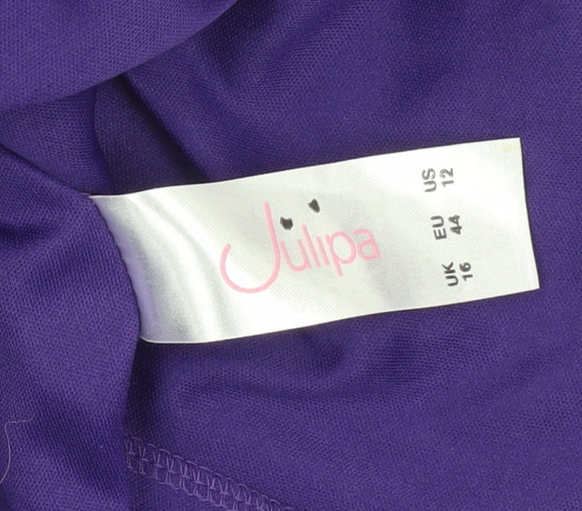 Julipa Women's Purple Embroidered Blouse Size 16