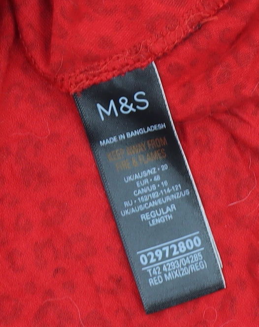 Marks & Spencer Red Animal Print Dress - Size 20