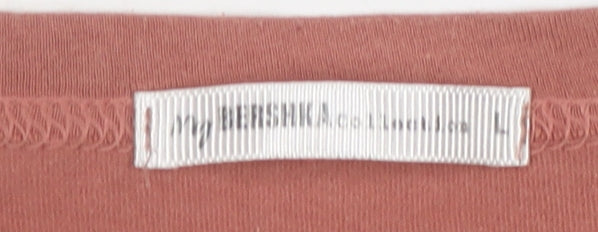 Bershka Women's Brown T-Shirt, L, Casual Sleeveless