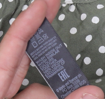 Marks & Spencer Green Polka Dot Dress, Size 10
