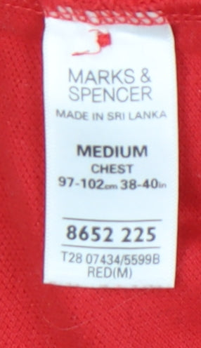 Marks & Spencer Red Men's Medium Polo Shirt