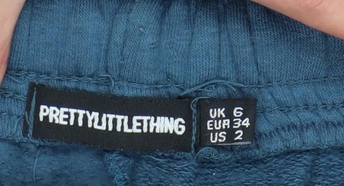PrettyLittleThing Women's Blue Jogger Trousers Size 6