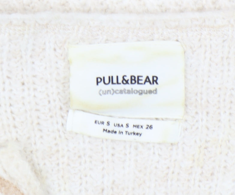 Pull&Bear Women's Ivory Jumper Size 10