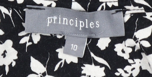 Principles Women's Black Floral Dress Size 10