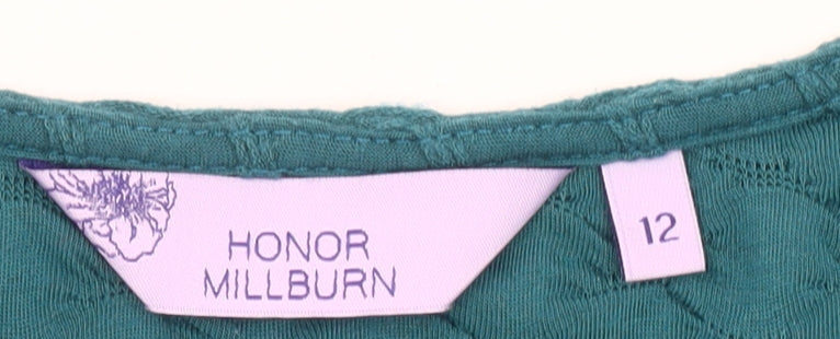 Honor Millburn Women's Green 3/4 Sleeve Top Size 12
