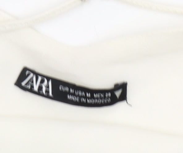 ZARA Women Ivory Slip Dress Size 10, Strappy Backless