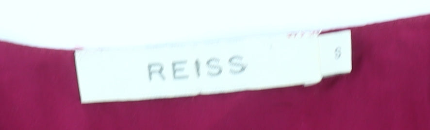 Reiss Women's Red Sleeveless Ruffle Blouse S