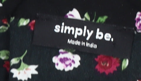 Simply Be Women's Plus Size Black Floral Dress