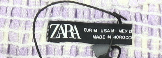 ZARA Women's Purple Check Cropped Top Size 12