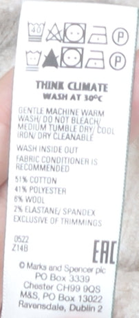Marks & Spencer Womens Ivory Crew Neck Pullover Size 14