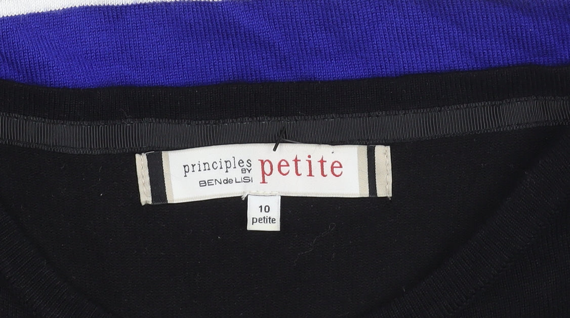 Principles Petite Black Blue Striped Tunic