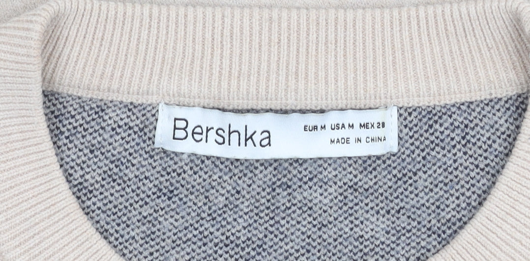 Bershka Women's Beige Pullover Jumper Size 12