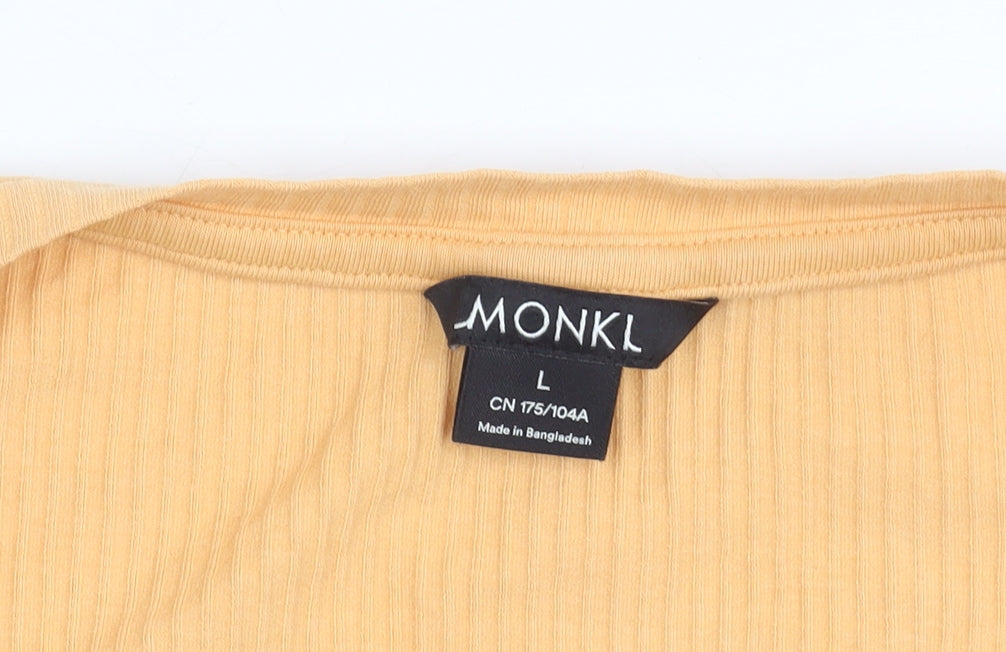 Monki Women's Beige Long Sleeve Top, Size L