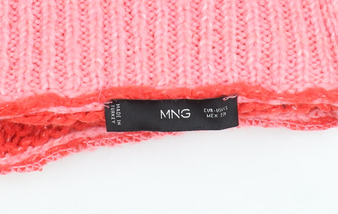 MNG Women's Pink Striped Pullover Jumper Size 8