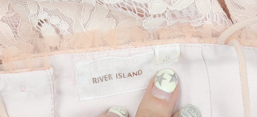 River Island Teens Pink A-Line Lace Dress 12