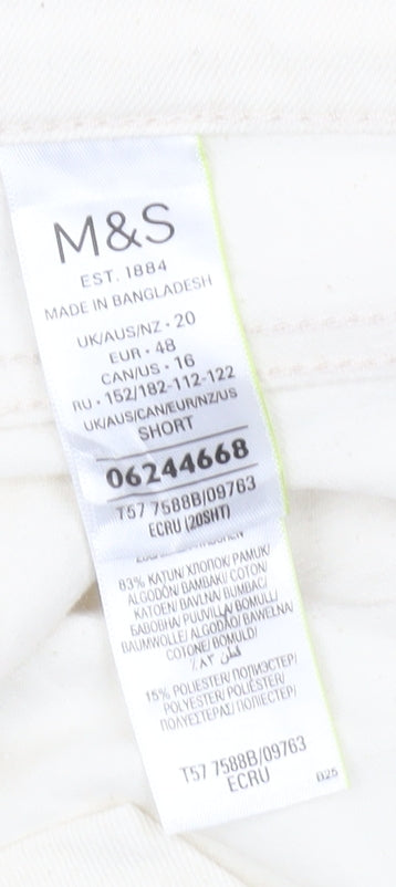 Marks and Spencer Women's Ivory Slim Jeans Size 20