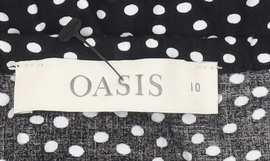 Oasis Women Black Polka Dot Tank Size 10