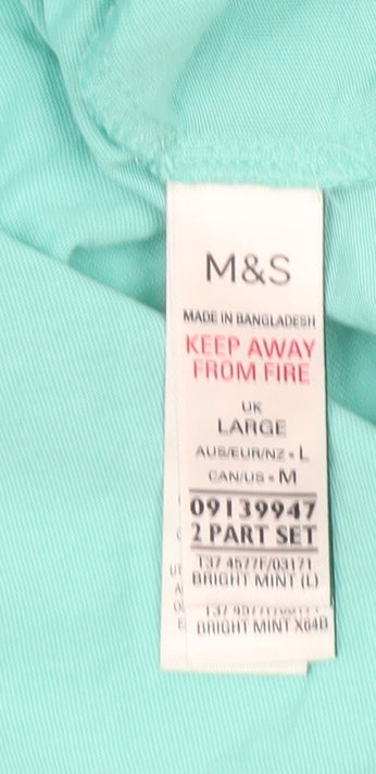 Marks & Spencer Women's Green Pyjama T-Shirt - L