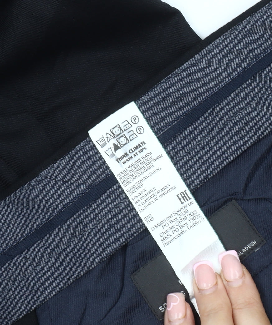 Marks & Spencer Men's Black Trousers XL Regular Fit
